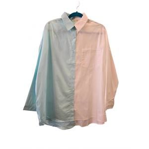 NEW CAROLE'S COLLECTIONS women's two tone cotton top in light blue